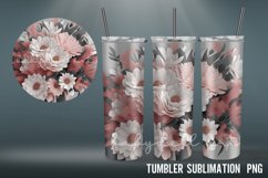 3D Flowers Tumbler wrap| Tumbler Sublimation Design Product Image 5