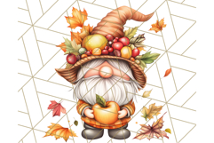 Fall Gnome PNG Clipart, Cute Autumn Gnomes with Pumpkins Product Image 2