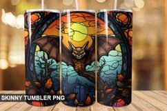 Stained Glass Halloween Bat PNG Tumbler Design Product Image 1