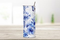 3D floral blossoms Tumbler Wrap, alcohol ink butterflies Product Image 2