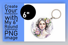 Cute Round Design Keychain Template , Beauty Woman Product Image 1