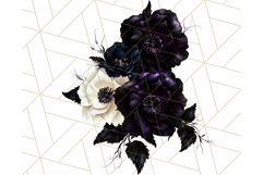 Gothic Floral PNG, Dark Aesthetic Flowers Clipart Print Product Image 2