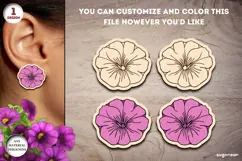 Petunia Flower Earrings Laser Cut | Jewerly | SVG Product Image 1