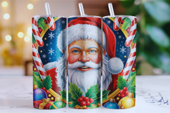 Merry Christmas Santa Tumbler Wrap | Christmas Wrap Product Image 1