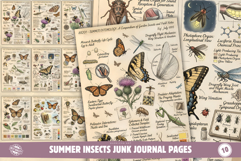 Summer Insects Junk Journal Pages Product Image 1