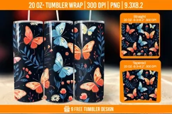 3d Cute Butterfly Tumbler Wrap Designs, Sublimation Wrap Product Image 1