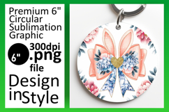 Bright Round Design Keychain Template , Easter Bunny Product Image 1