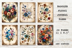 20 Floral Baroque Vintage Junk Journal Pages Bundle Product Image 2