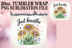 Happy Moments 20oz tumbler wrap, Flowers Quote Product Image 1
