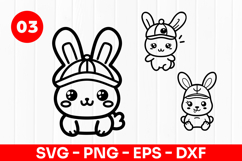 Cute Bunny Cartoon Easter Rabbit SVG PNG Product Image 1