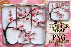 Spring 3D Flowers Tumbler Wrap - Sublimation Art Product Image 1