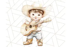 Cowboy Clipart PNG, Kid Western Country Graphic Product Image 5