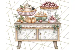 Christmas Sweet Shoppe Clipart PNG, Pastel Bakery Art Product Image 2