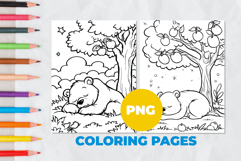 A bear under a tree Coloring Page | Coloring book Product Image 1