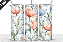 Flowers Tumbler Wrap | Sublimation Design | Tumbler PNG Product Image 1