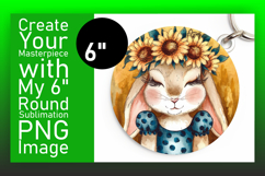 Dynamic Round Design for Coaster Artwork , Cute Bunny Product Image 1