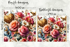 Vintage Floral Lunch Bag Design | Baroque Flowers Lunch Bag Product Image 2