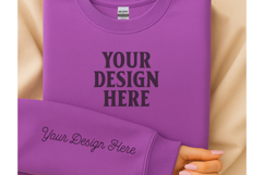 Gildan 18000 Orchid Sleeve Mockup Product Image 1