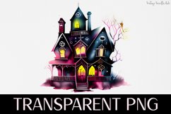 Haunted House - Transparent PNG Halloween Clipart Graphic Product Image 1