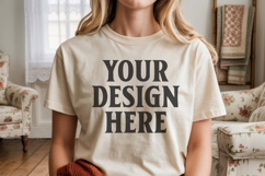 Comfort Colors 1717 Ivory T-Shirt Mockup Product Image 1