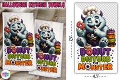 Donut Disturb The Monster Halloween Towel PNG Product Image 1