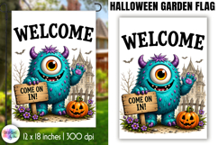 Welcome Halloween Garden Flag PNG Design Product Image 1