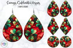 St. Patrick’s Day Earrings Sublimation, Lucky Clover Art Product Image 1