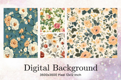 Flower Pattern Background Wallpaper Digital Paper_26 Product Image 1