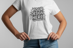 Women Casual Knot T-Shirt Mockup PSD JPG Product Image 1