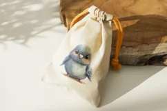 Cute Rock Pigeon bird Bird Baby Watercolor Handmade illus Product Image 1