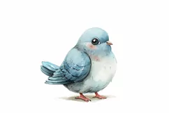 Cute Rock Pigeon bird Bird Baby Watercolor Handmade illus Product Image 3