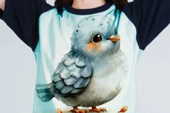 Cute Rock Pigeon bird Bird Baby Watercolor Handmade illus Product Image 1