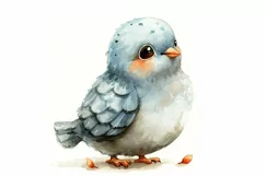 Cute Rock Pigeon bird Bird Baby Watercolor Handmade illus Product Image 3