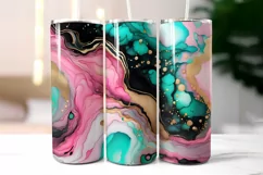 Pink Mint Marble Texture Tumbler Wrap | Alcohol Ink Tumbler Product Image 2