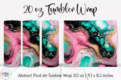 Pink Mint Marble Texture Tumbler Wrap | Alcohol Ink Tumbler Product Image 1