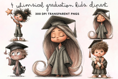 Whimsical Graduation Kids Clipart PNG Product Image 1