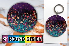 Sparkling Blossom Paradise PNG Sublimation Circle: Keychain, Product Image 1