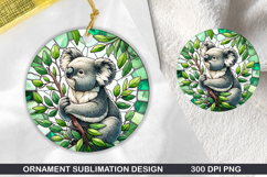 Cute Animals Round Stained Glass PNG Bundle, 30 Designs Product Image 3