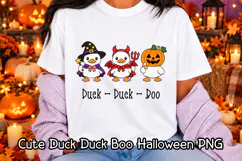 Cute Duck Duck Boo Halloween PNG Product Image 1