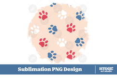 American 4th of July Cat Dog Paw Background Png DTF Bundle Product Image 3