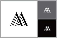 Modern Wide Letter M Monogram Icon for Corporate Identity Product Image 1