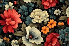 Classic floral wallpaper design featuring a variety of color Product Image 1