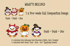 Cute Duck Duck Boo Halloween PNG Product Image 2