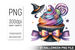 Halloween Witch Cupcake, Halloween Clipart PNG File Product Image 1