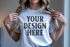 Bella Canvas 3001 White Christmas Shirt Mockup, Trandy Product Image 1