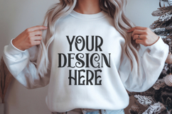 Christmas Gildan 18000 Sand Crewneck Sweatshirt Mockup Product Image 1