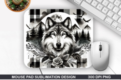 Wolf Mouse Pad Sublimation, Animals Mouse Pad PNG Design Product Image 1
