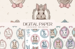 Easter Bunny Background Seamless Pattern Digital Paper_261 Product Image 1