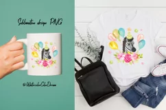 Baby Zebra Sublimation design. Watercolor birthday party PNG Product Image 2