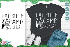 Eat Sleep Camp Repeat Svg Files for Crafters Product Image 1